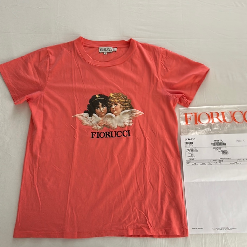 Fiorucci vintage angels tee peach pink XL